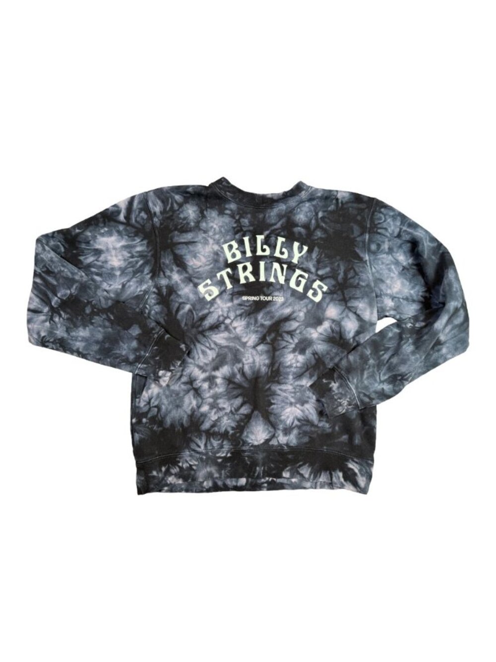 Billy Strings Spring Tour 2023 Tie Dye Sweatshirt Black Small Crewneck